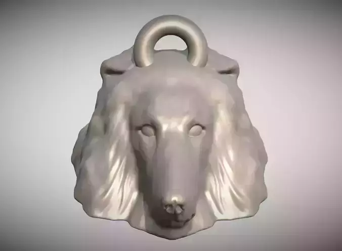 Rough Collie dog head key ring for 3D printing 