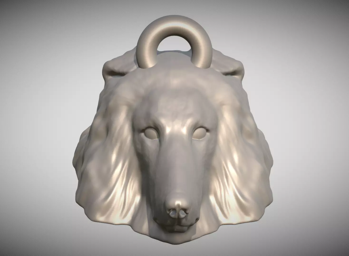 Rough Collie dog head key ring for 3D printing 3D print model_0