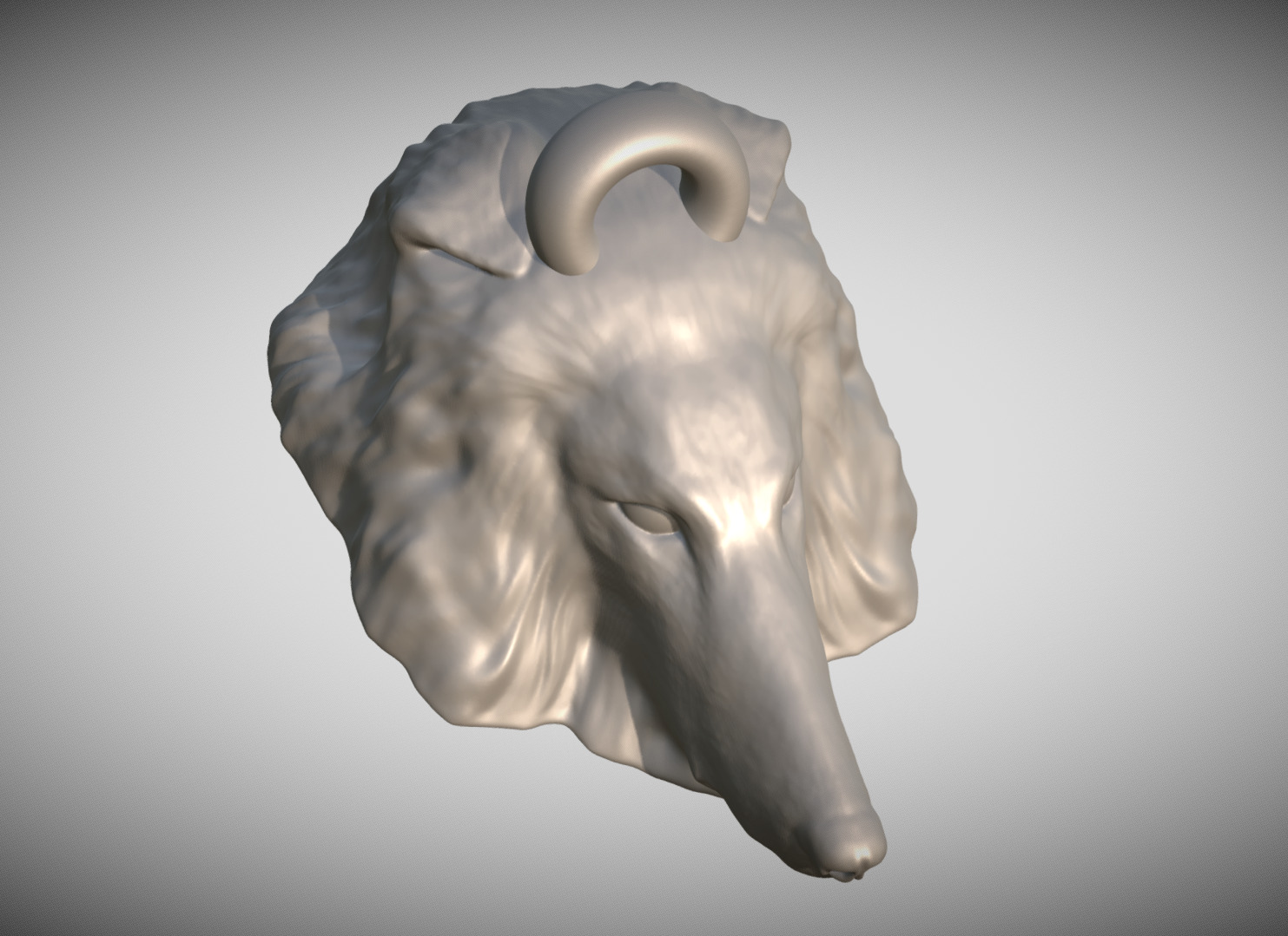 Rough Collie dog head key ring for 3D printing 3D print model_8