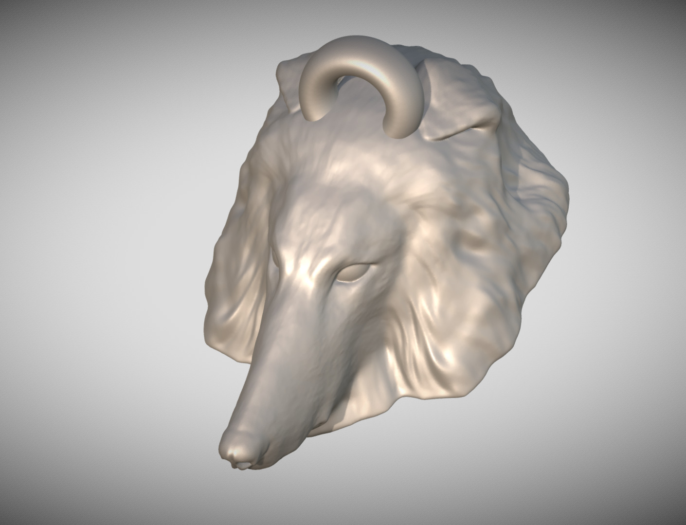 Rough Collie dog head key ring for 3D printing 3D print model_9