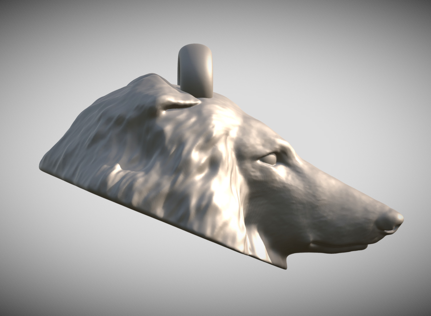 Rough Collie dog head key ring for 3D printing 3D print model_6