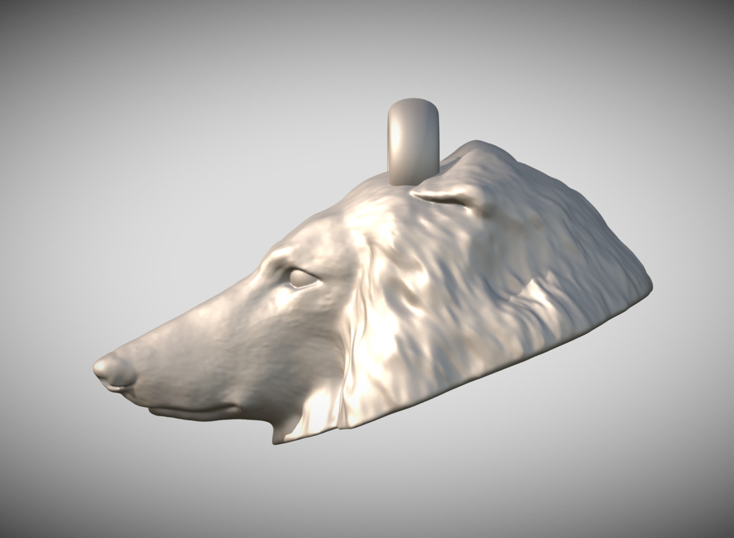 Rough Collie dog head key ring for 3D printing 3D print model_3