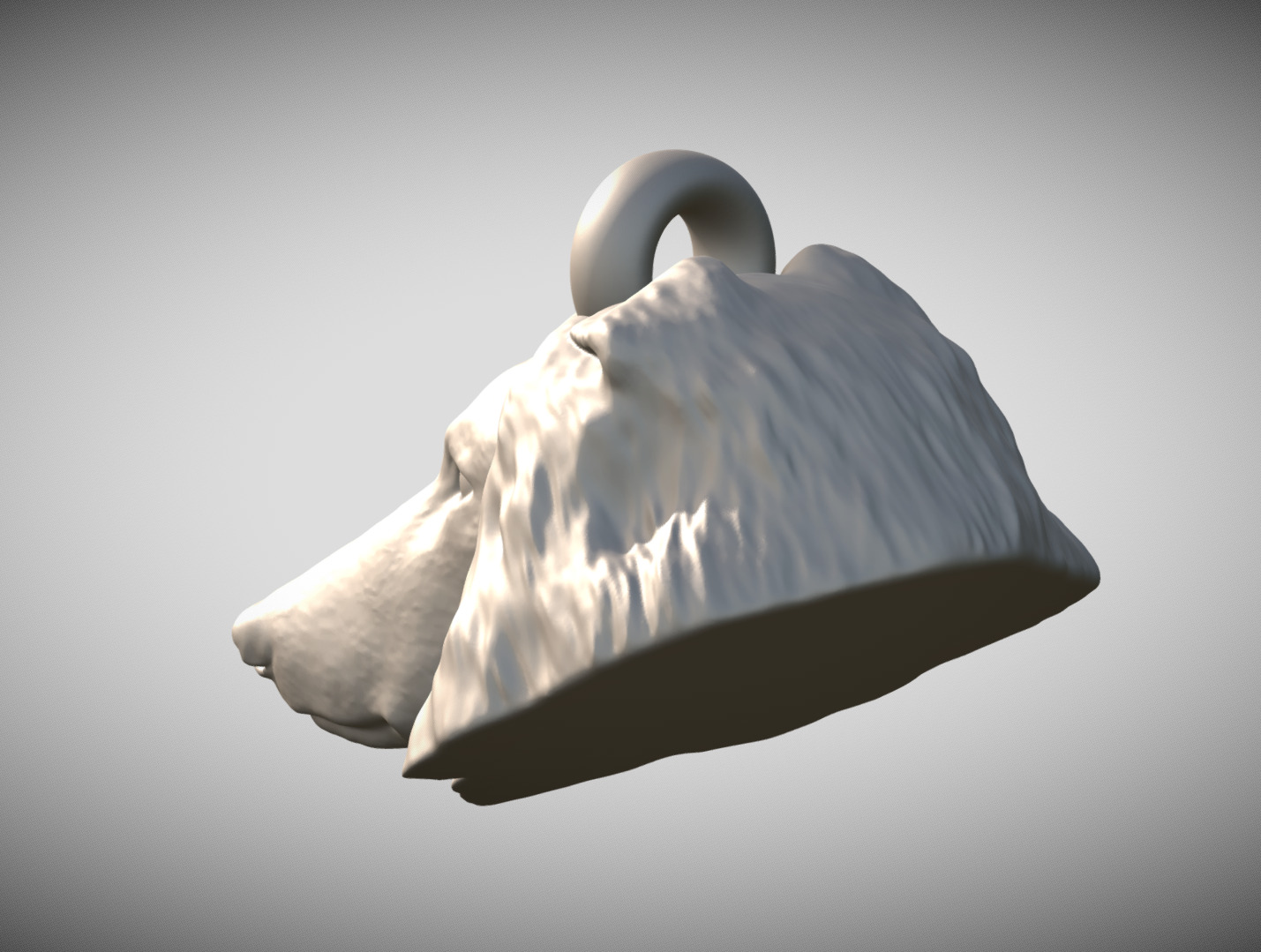 Rough Collie dog head key ring for 3D printing 3D print model_4