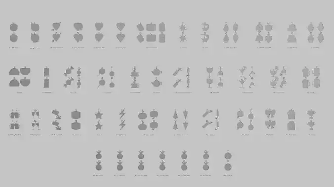 New Year Sparkle STL Pendant Collection 3D print model