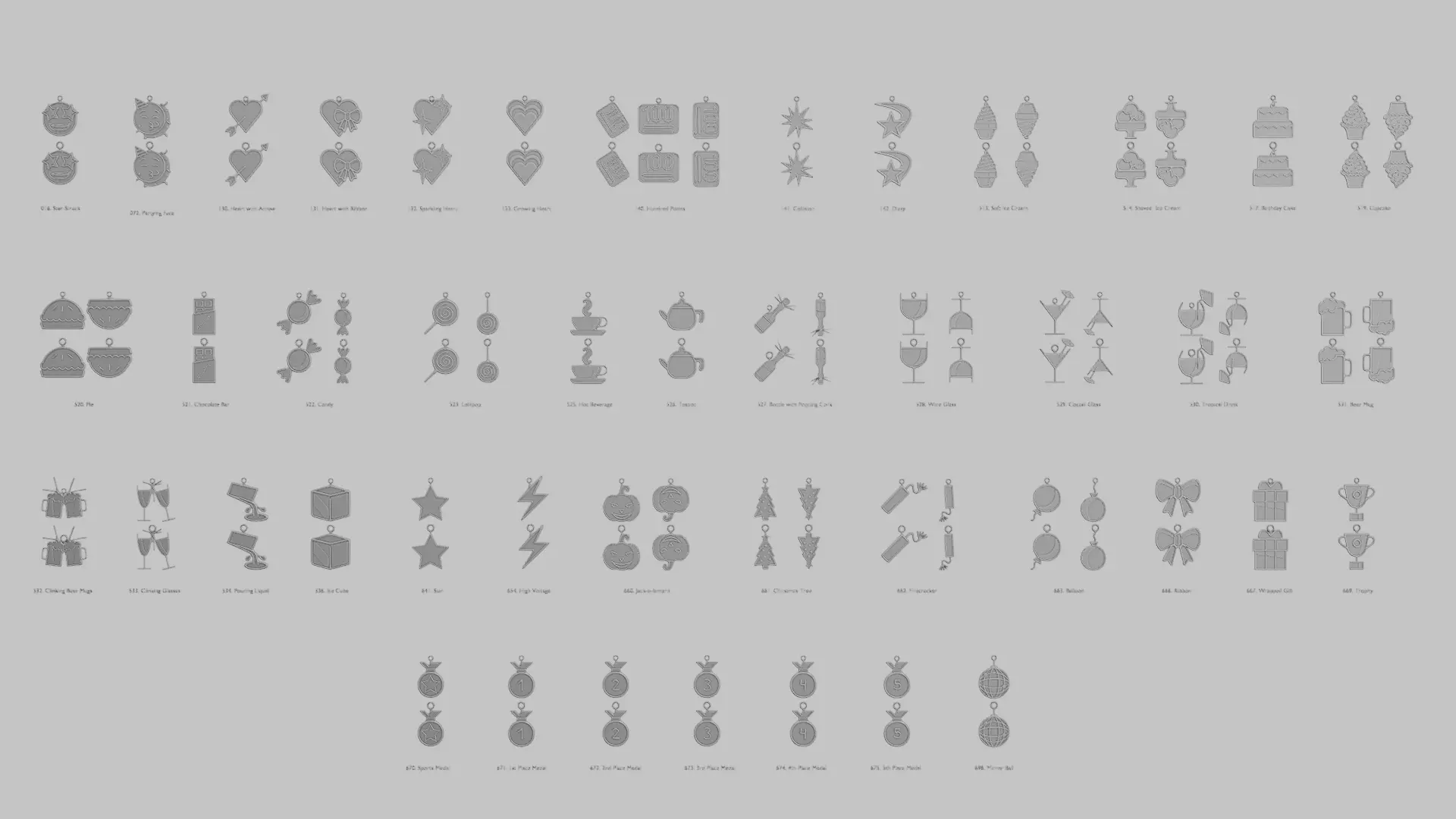 New Year Sparkle STL Pendant Collection 3D print model_0