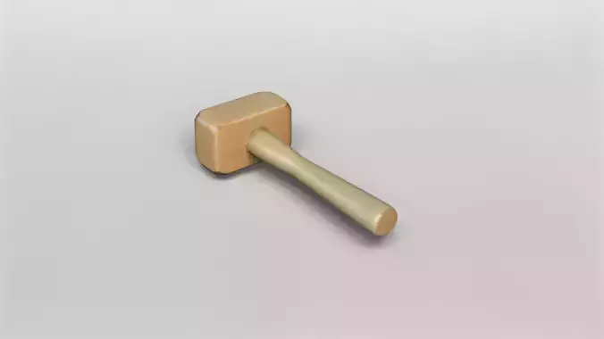 Wooden Meat Tenderizer Mallet 3D Model 3D model
