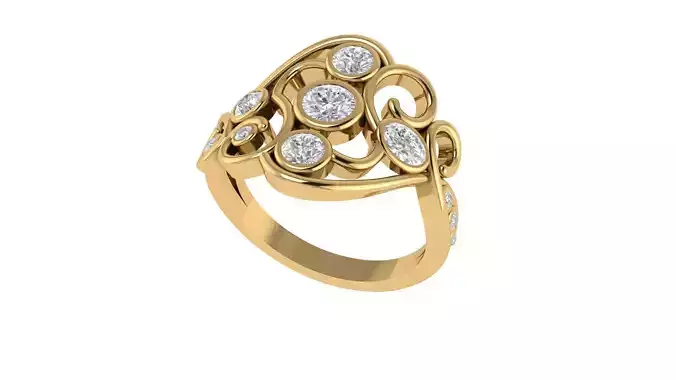 Multiple stone ring - Will adjust for free 3D print model