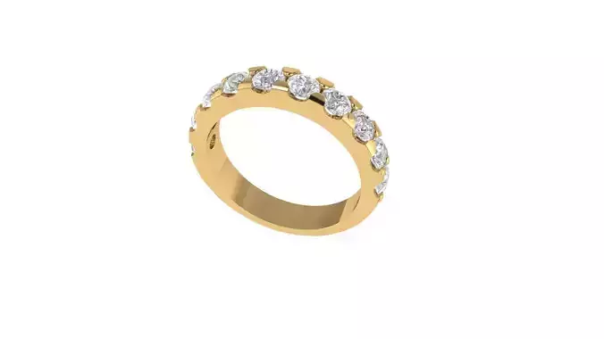Eternity Ring 3D Model with 3mm Round Stones - Free update