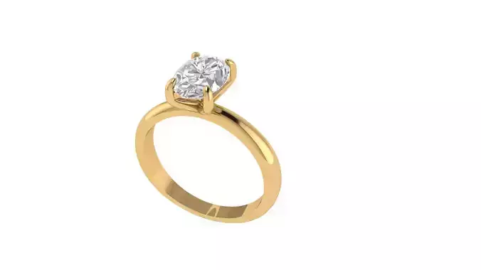 Oval Diamond Ring - Free adjustment for stone and size