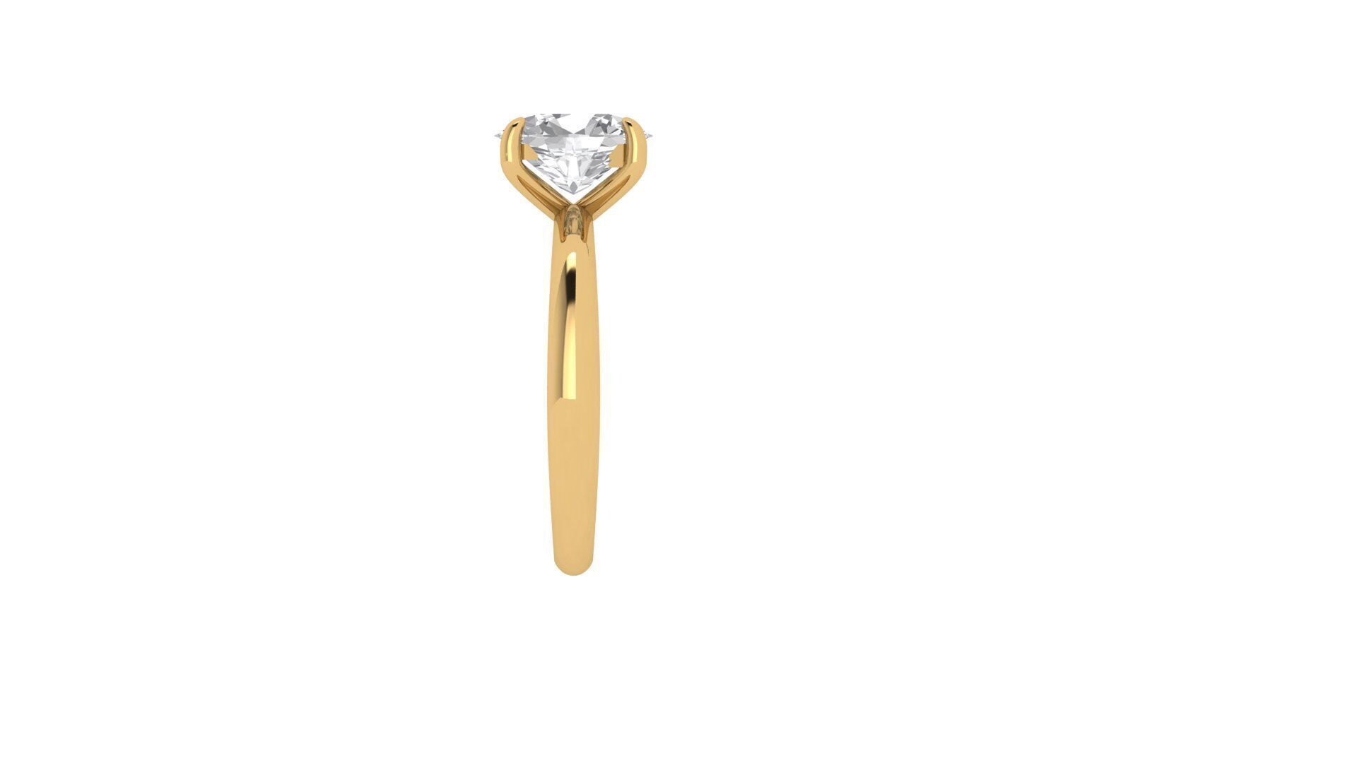 Oval Diamond Ring - Free adjustment for stone and size 3D print model_2