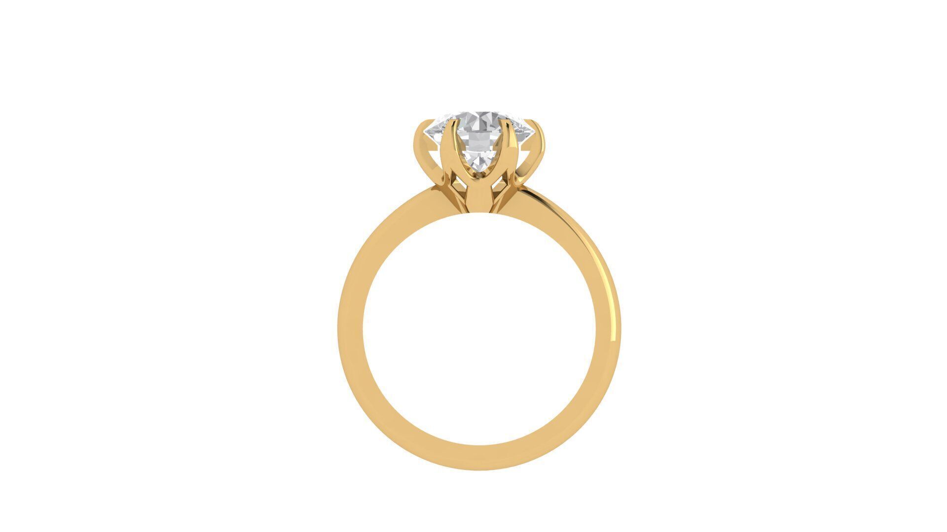 Solitaire Ring 3D Model 6-65mm Round Stone 3D print model_1