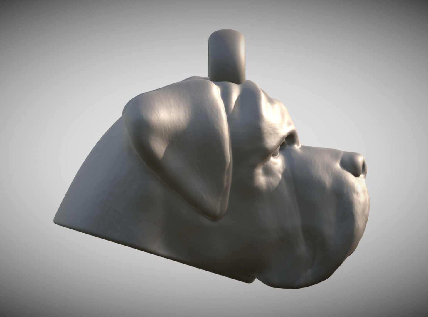 English Mastiff dog head key ring for 3D printing 3D print model_5