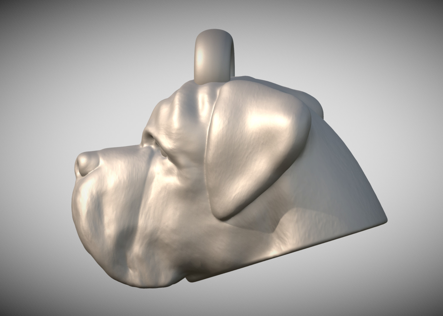 English Mastiff dog head key ring for 3D printing 3D print model_2