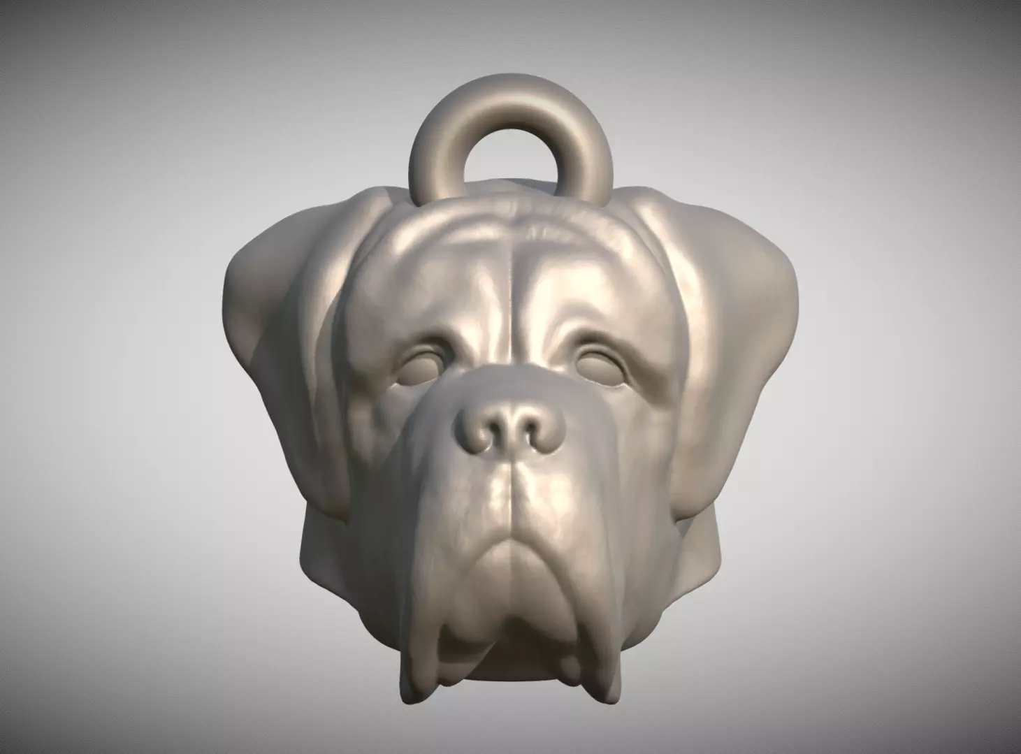 English Mastiff dog head key ring for 3D printing 3D print model_0