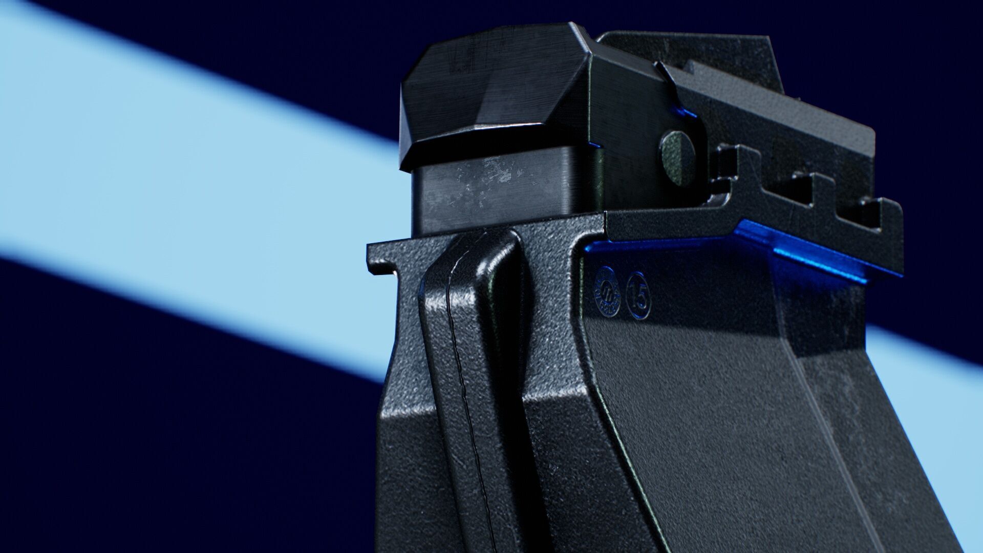 Double Stack Pics Saiga 8 - 20 Bullets Low-poly 3D model_8