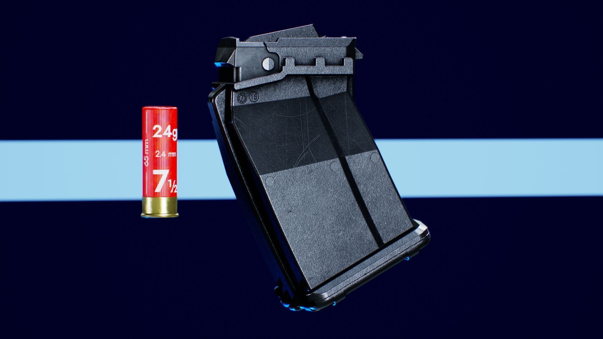 Double Stack Pics Saiga 8 - 20 Bullets Low-poly 3D model_4