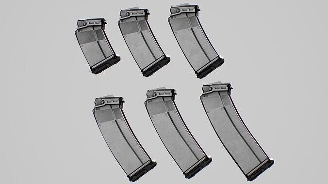 Double Stack Pics Saiga 8 - 20 Bullets Low-poly 3D model