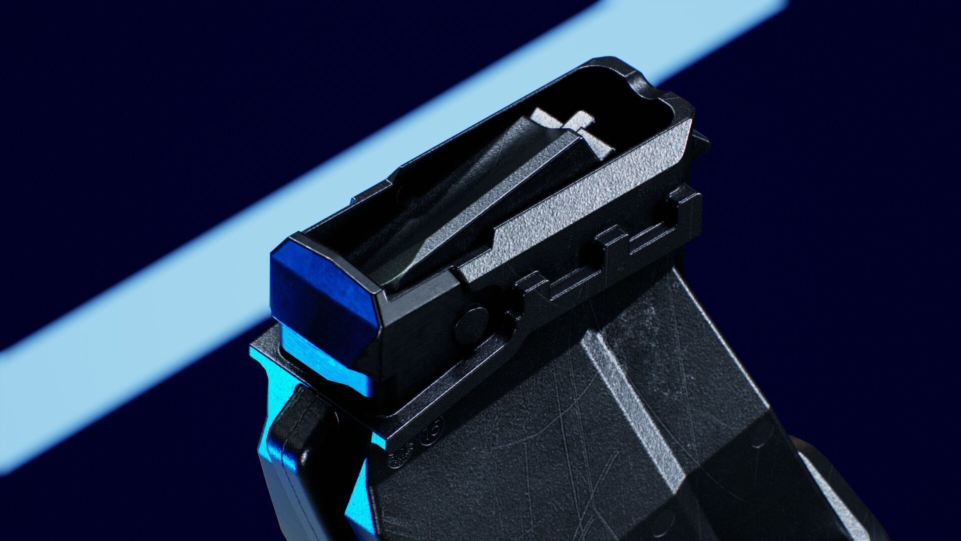 Double Stack Pics Saiga 8 - 20 Bullets Low-poly 3D model_9