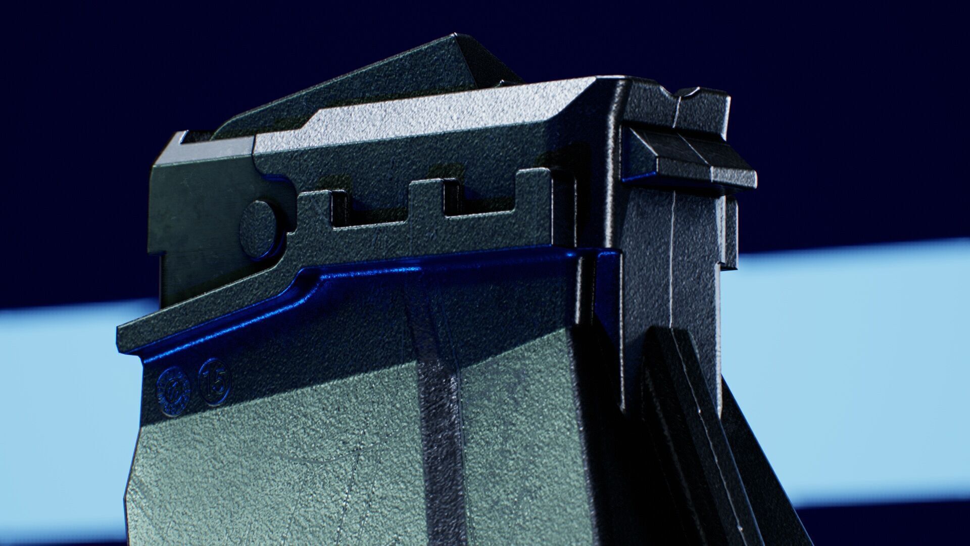 Double Stack Pics Saiga 8 - 20 Bullets Low-poly 3D model_5