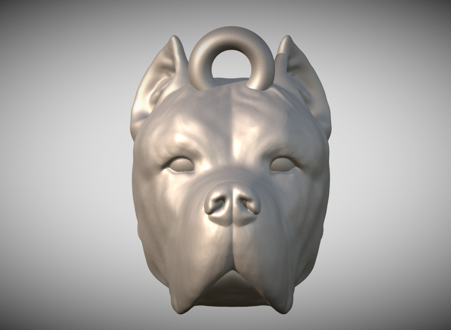 Cane Corso dog head key ring for 3D printing 3D print model_1