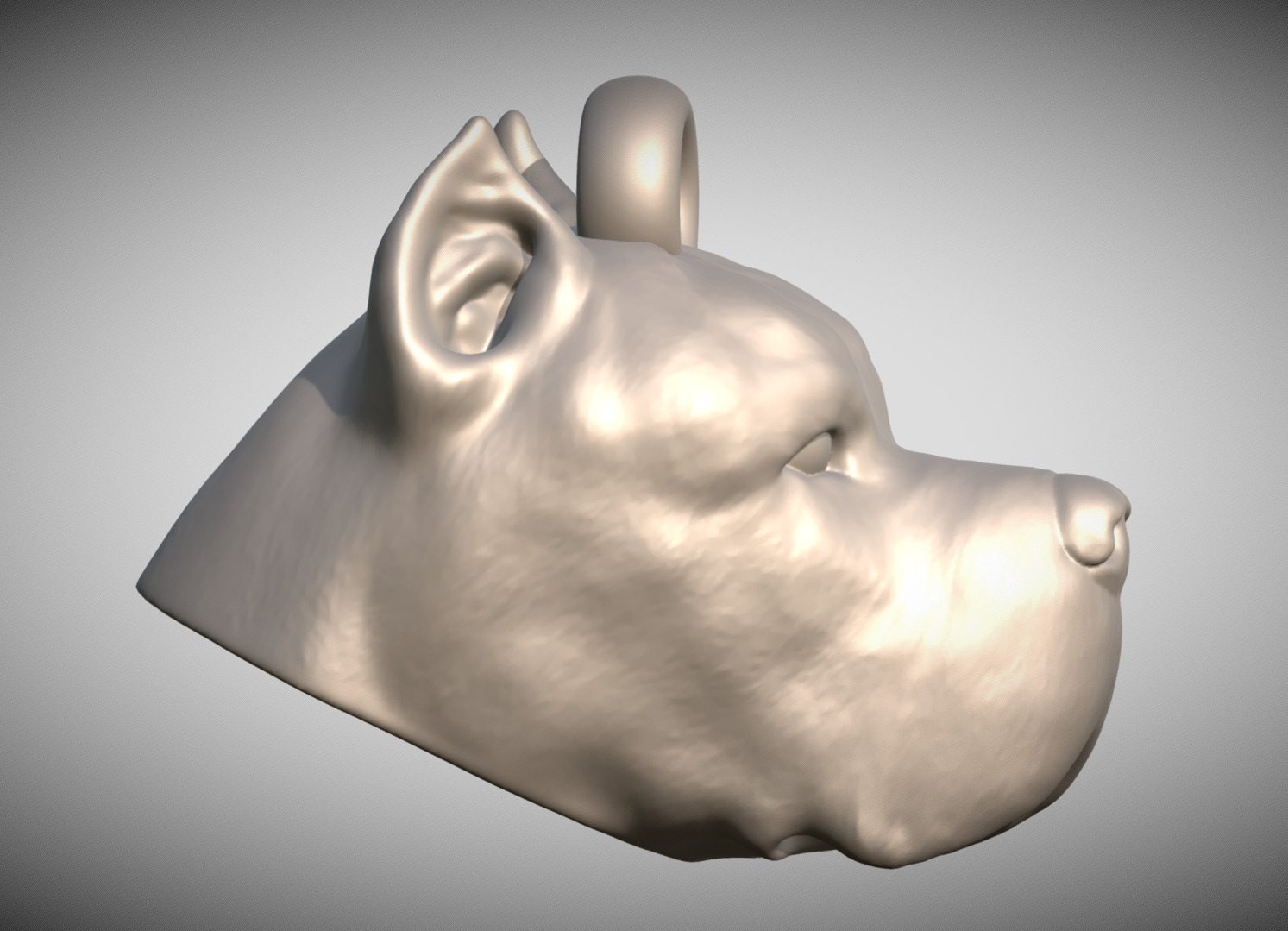 Cane Corso dog head key ring for 3D printing 3D print model_6