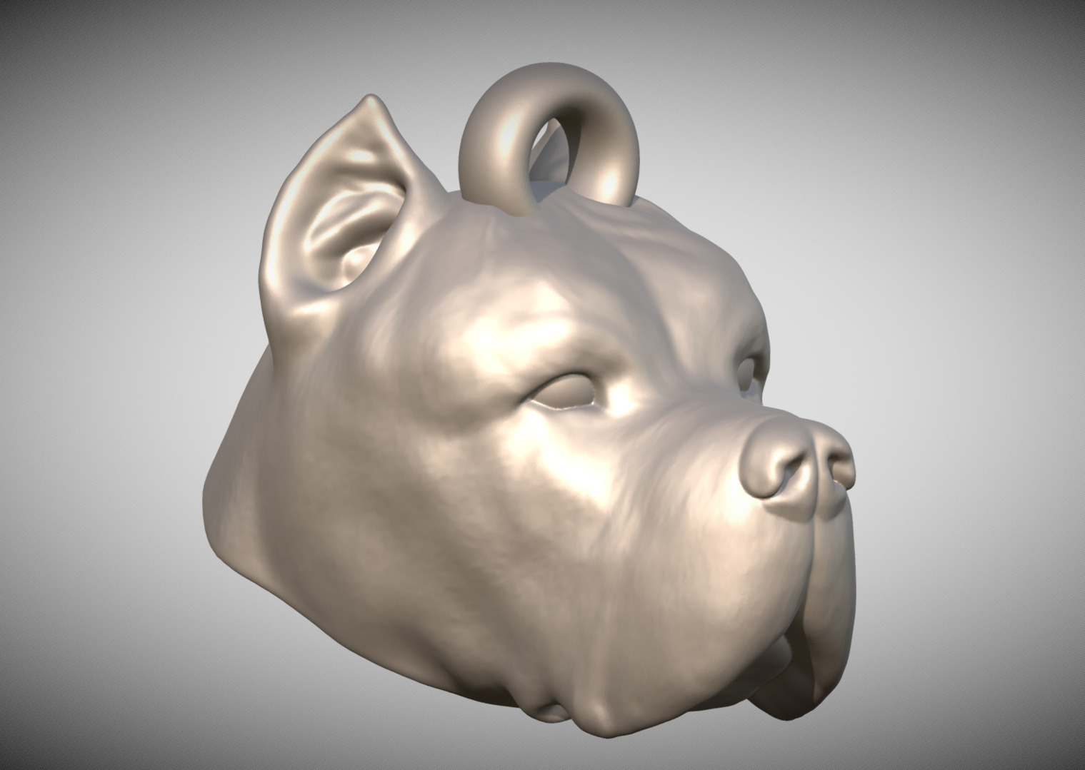 Cane Corso dog head key ring for 3D printing 3D print model_7