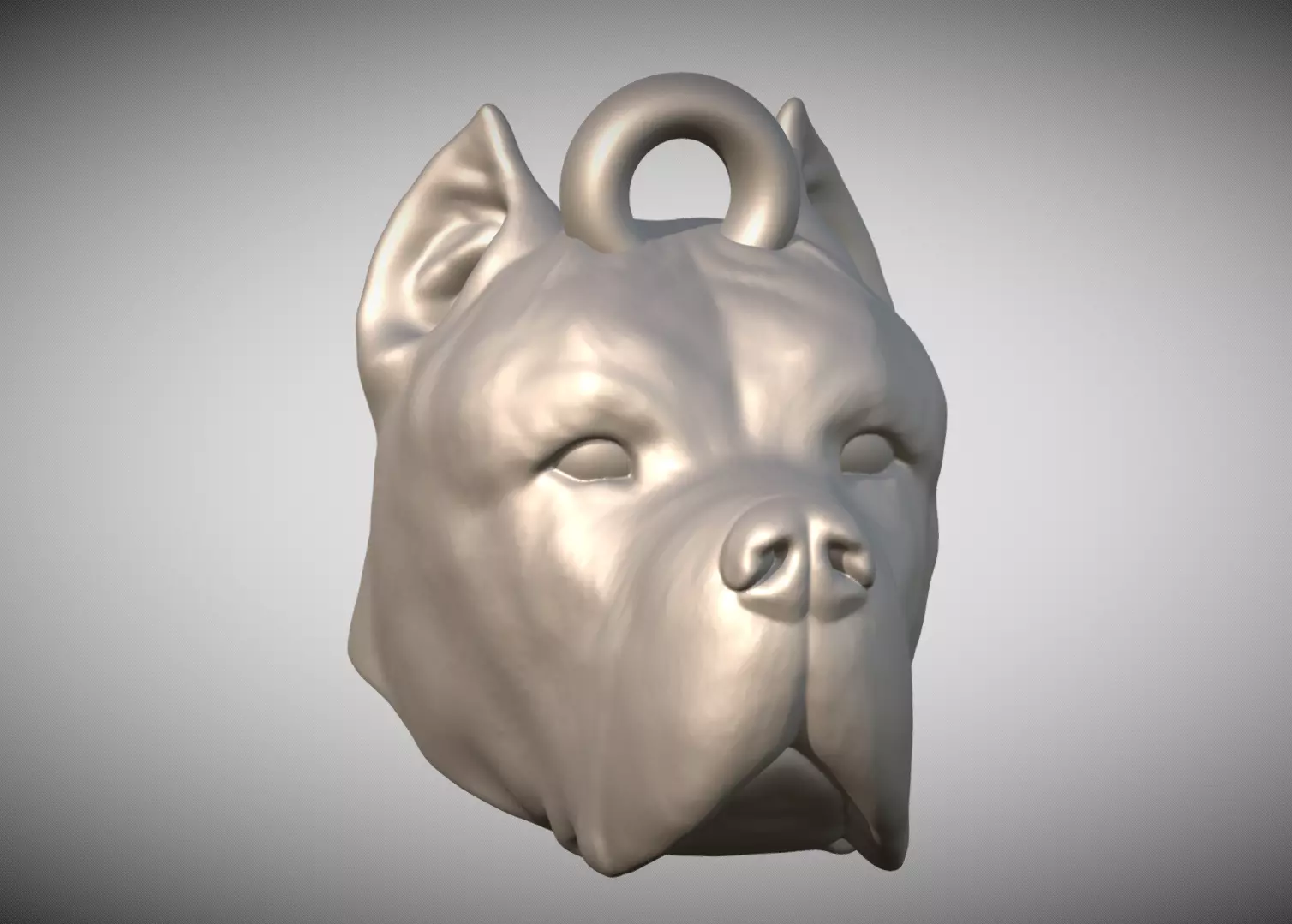 Cane Corso dog head key ring for 3D printing 3D print model_0