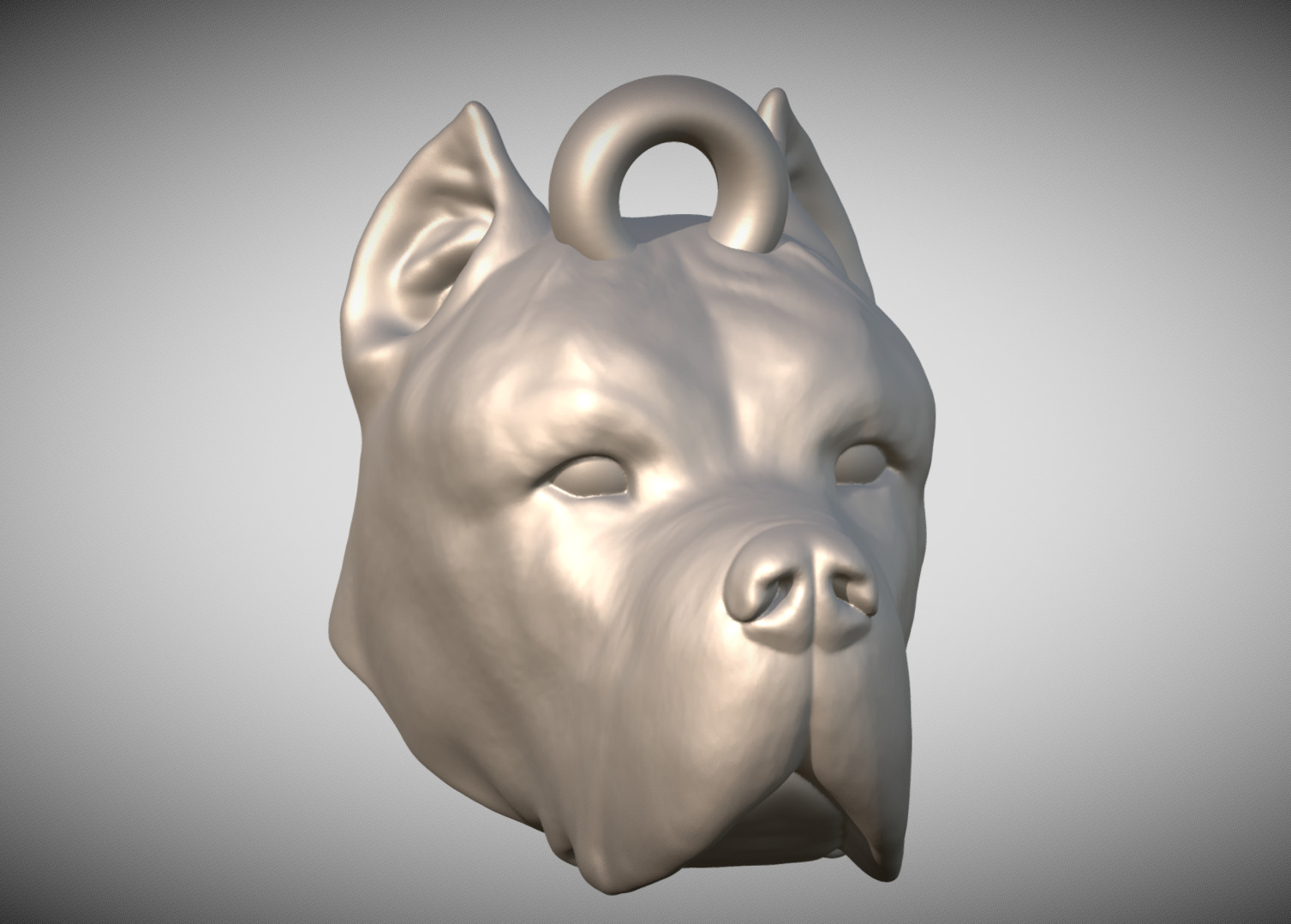 Cane Corso dog head key ring for 3D printing 3D print model_8