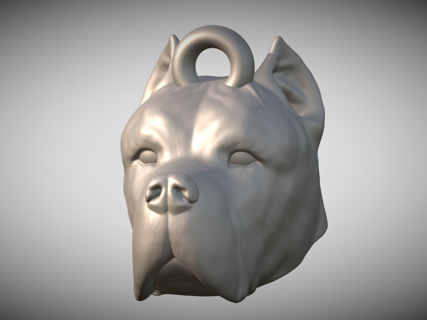 Cane Corso dog head key ring for 3D printing 3D print model_2