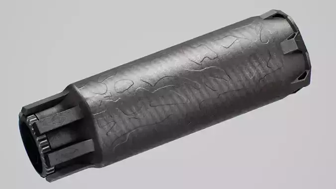Genesis Edition HESYCHIA SIXK Suppressor Low-poly 3D model