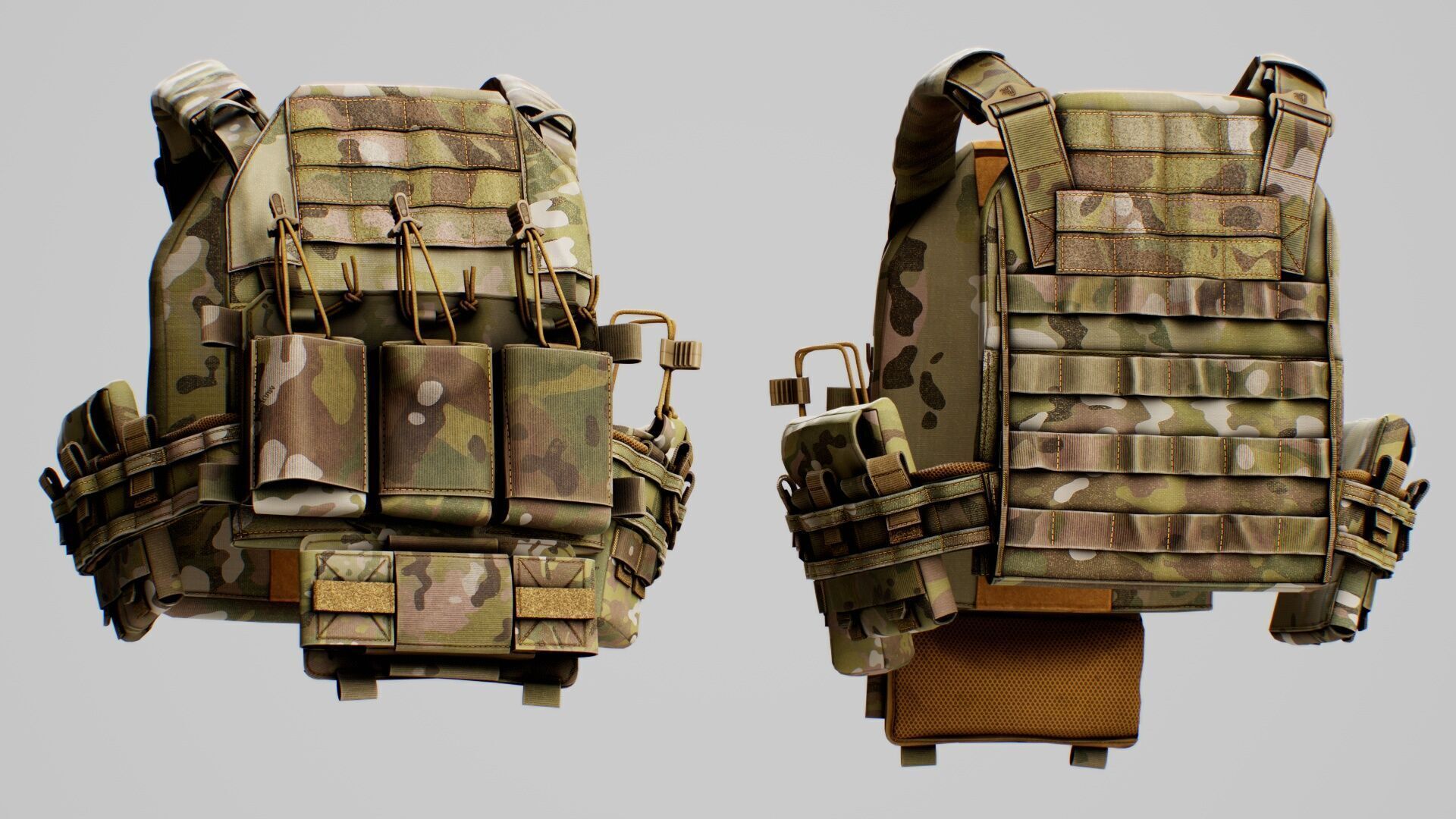 Thorax Plate Carriers Low-poly 3D model_17