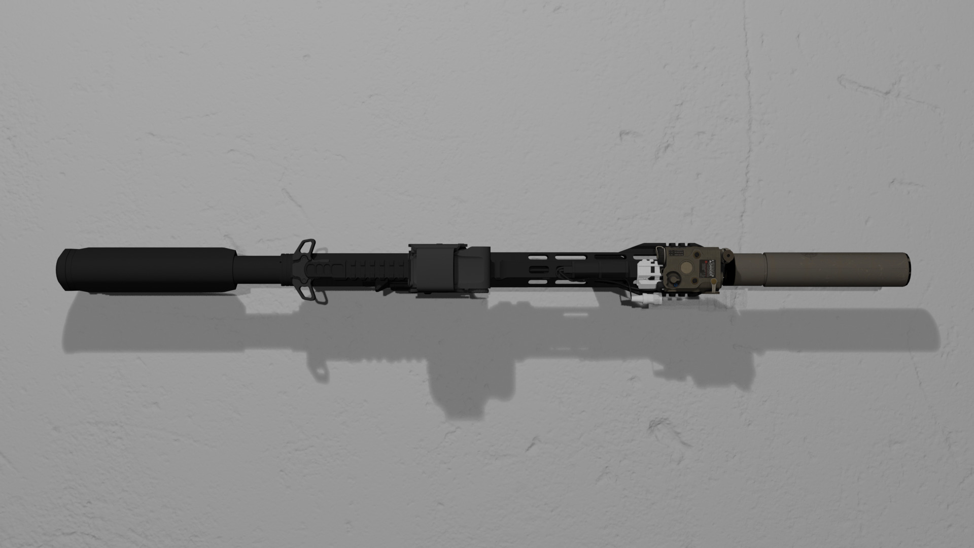 Low Poly AR15 Tactical Rifle Game Ready Weapon Low-poly 3D model_2