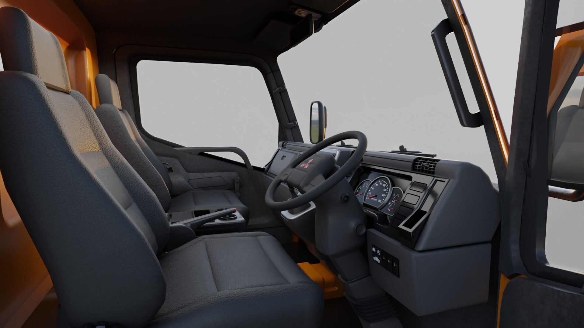 Mitsubishi fuso canter box truck 3D model_16