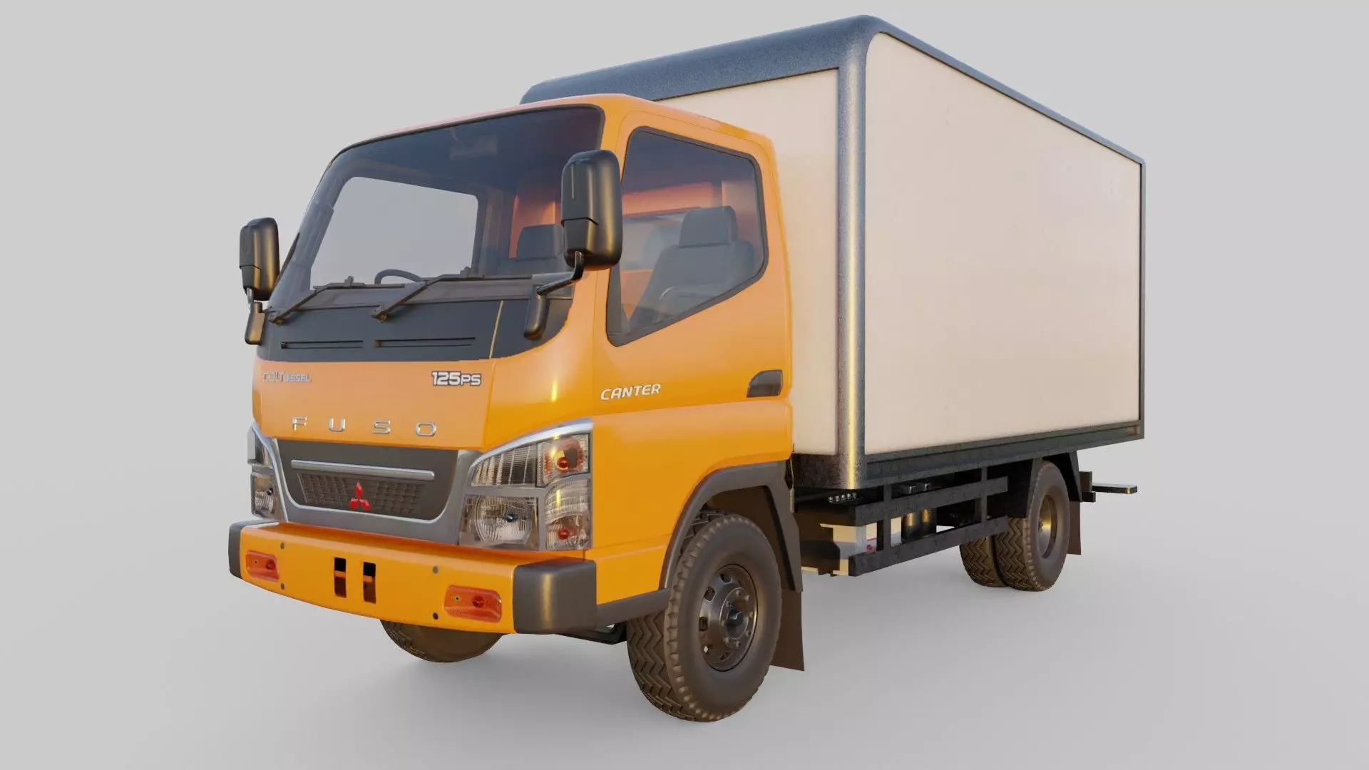 Mitsubishi fuso canter box truck 3D model_0