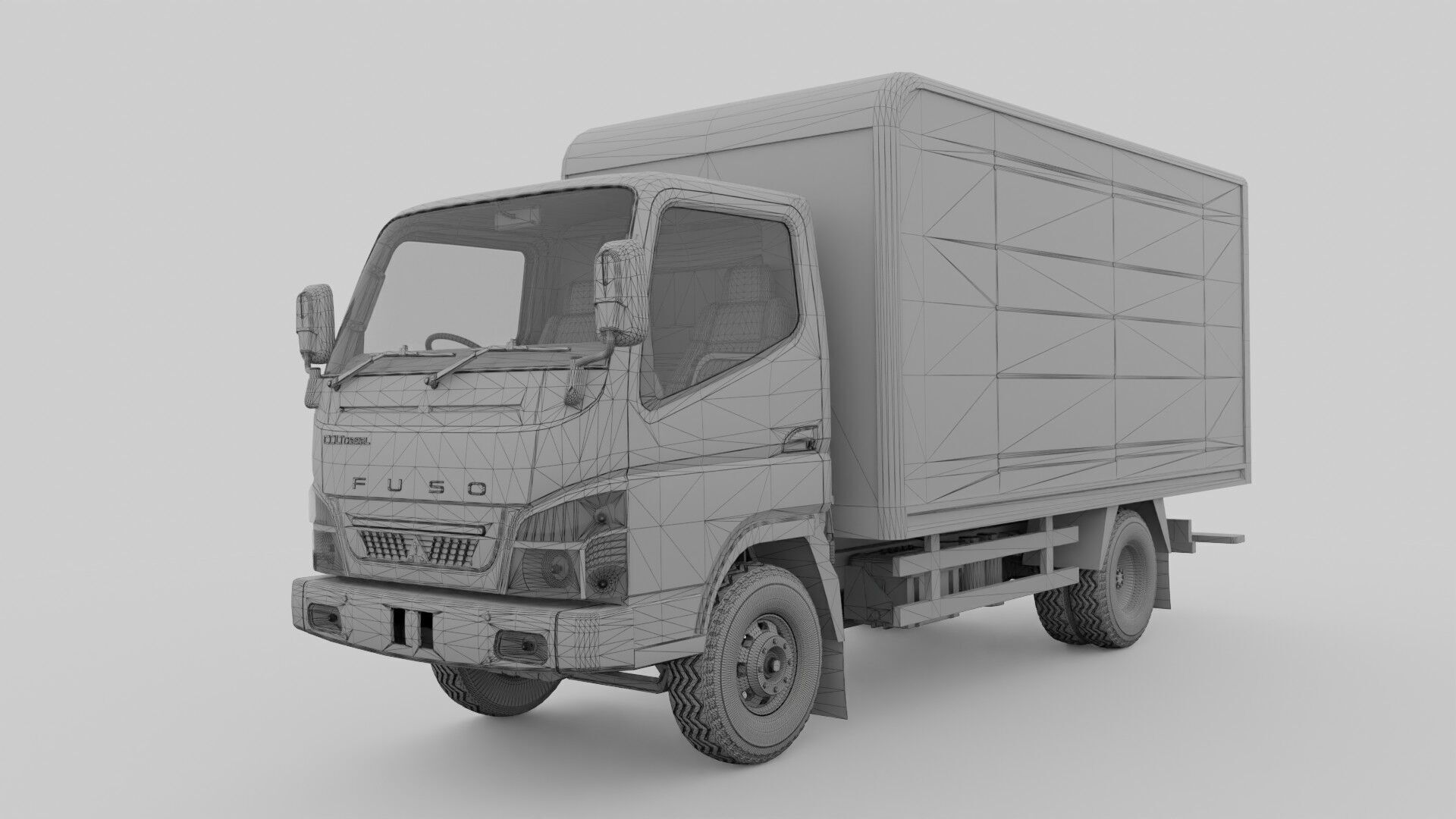 Mitsubishi fuso canter box truck 3D model_4
