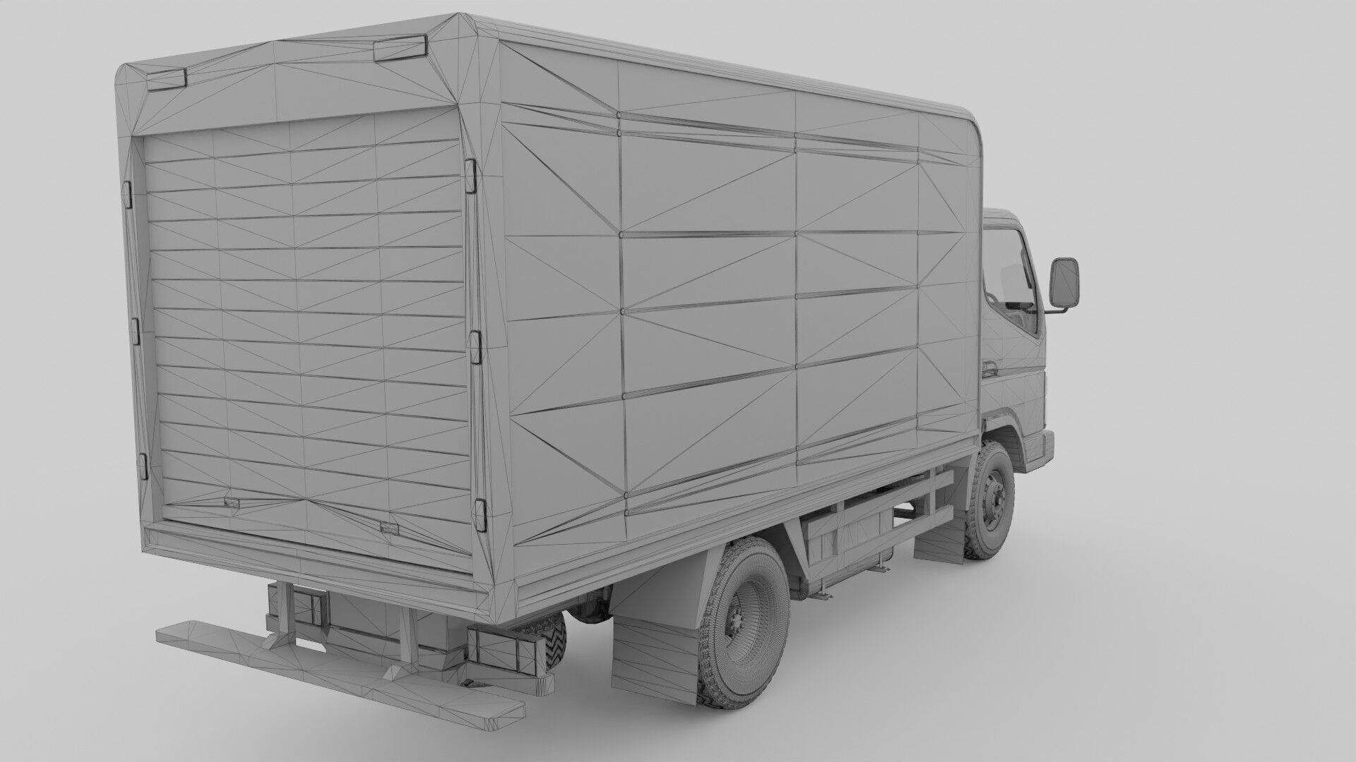 Mitsubishi fuso canter box truck 3D model_7