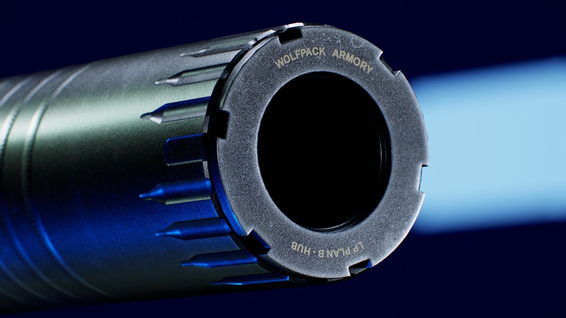 YHM R9 9mm Suppressor Low-poly 3D model_9