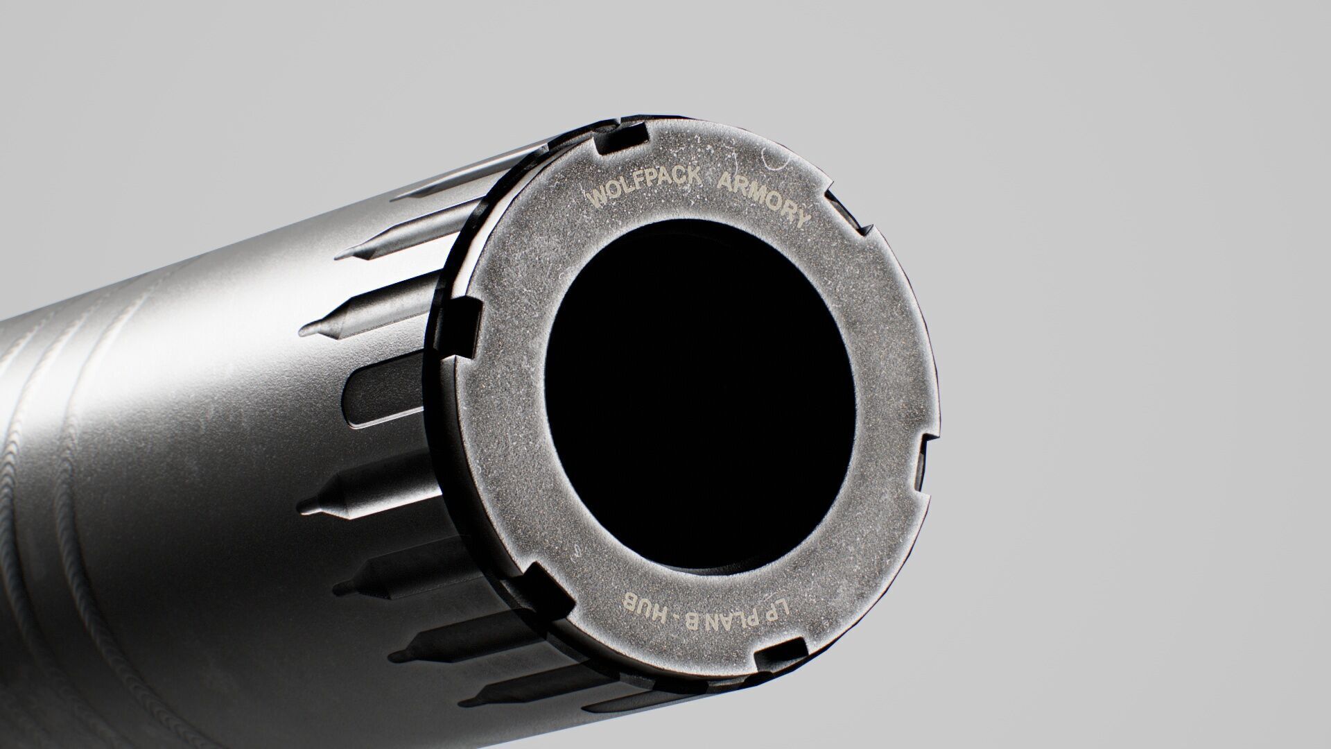 YHM R9 9mm Suppressor Low-poly 3D model_3