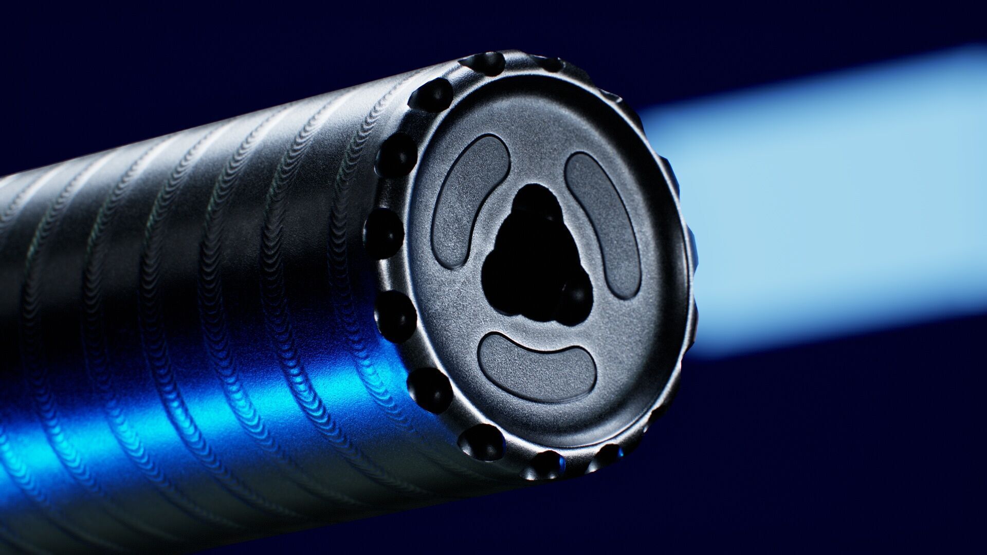 YHM R9 9mm Suppressor Low-poly 3D model_4