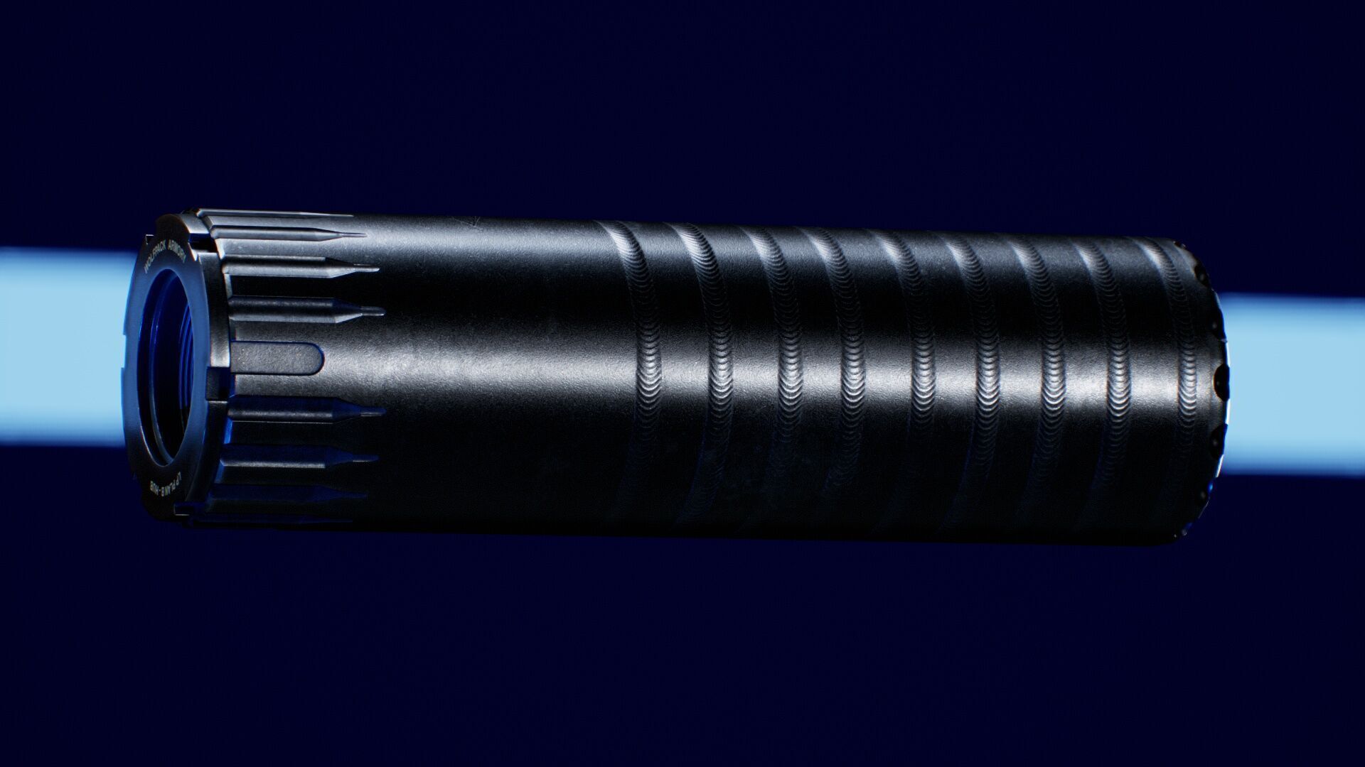 YHM R9 9mm Suppressor Low-poly 3D model_8