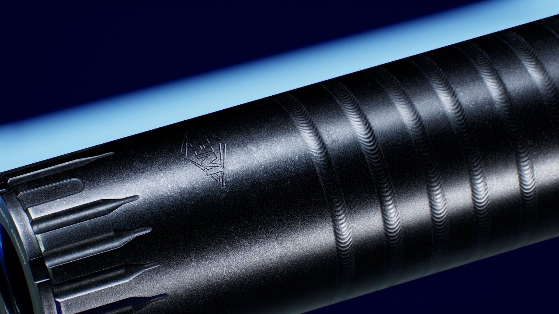 YHM R9 9mm Suppressor Low-poly 3D model_6