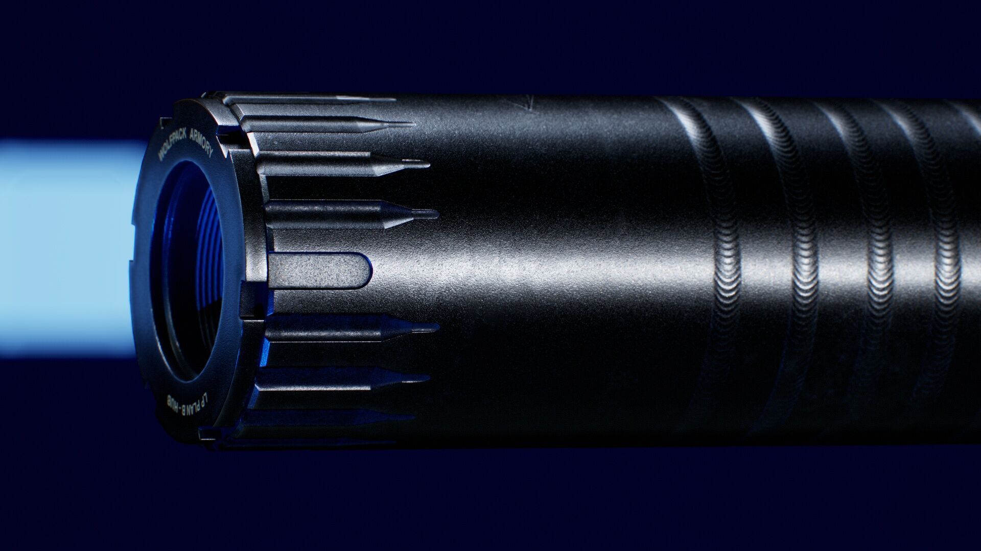 YHM R9 9mm Suppressor Low-poly 3D model_5