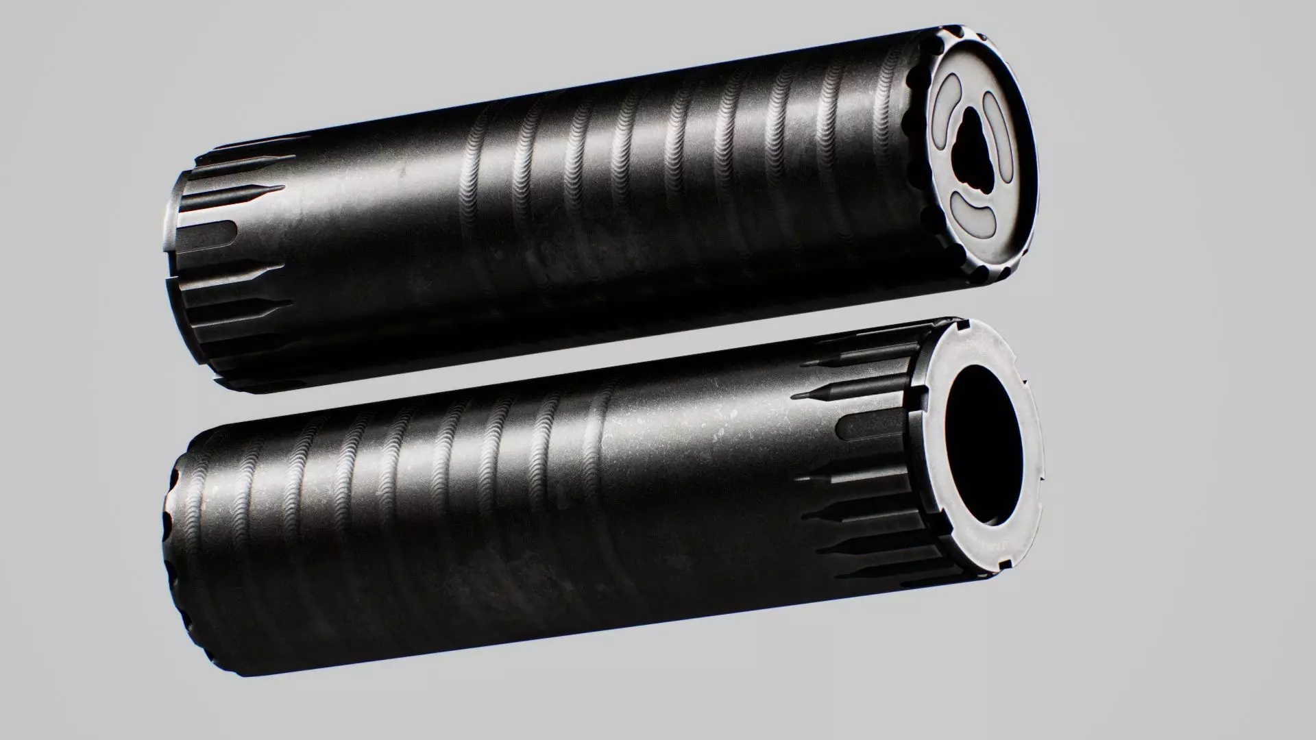 YHM R9 9mm Suppressor Low-poly 3D model_0