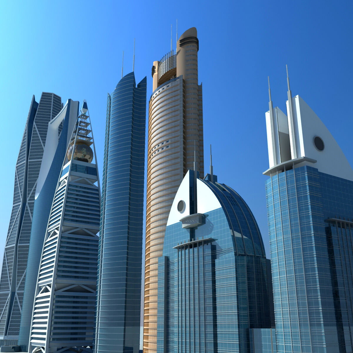 Riyadh Buildings 3D model_2
