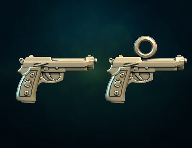 Gun III and pendant 3D print model