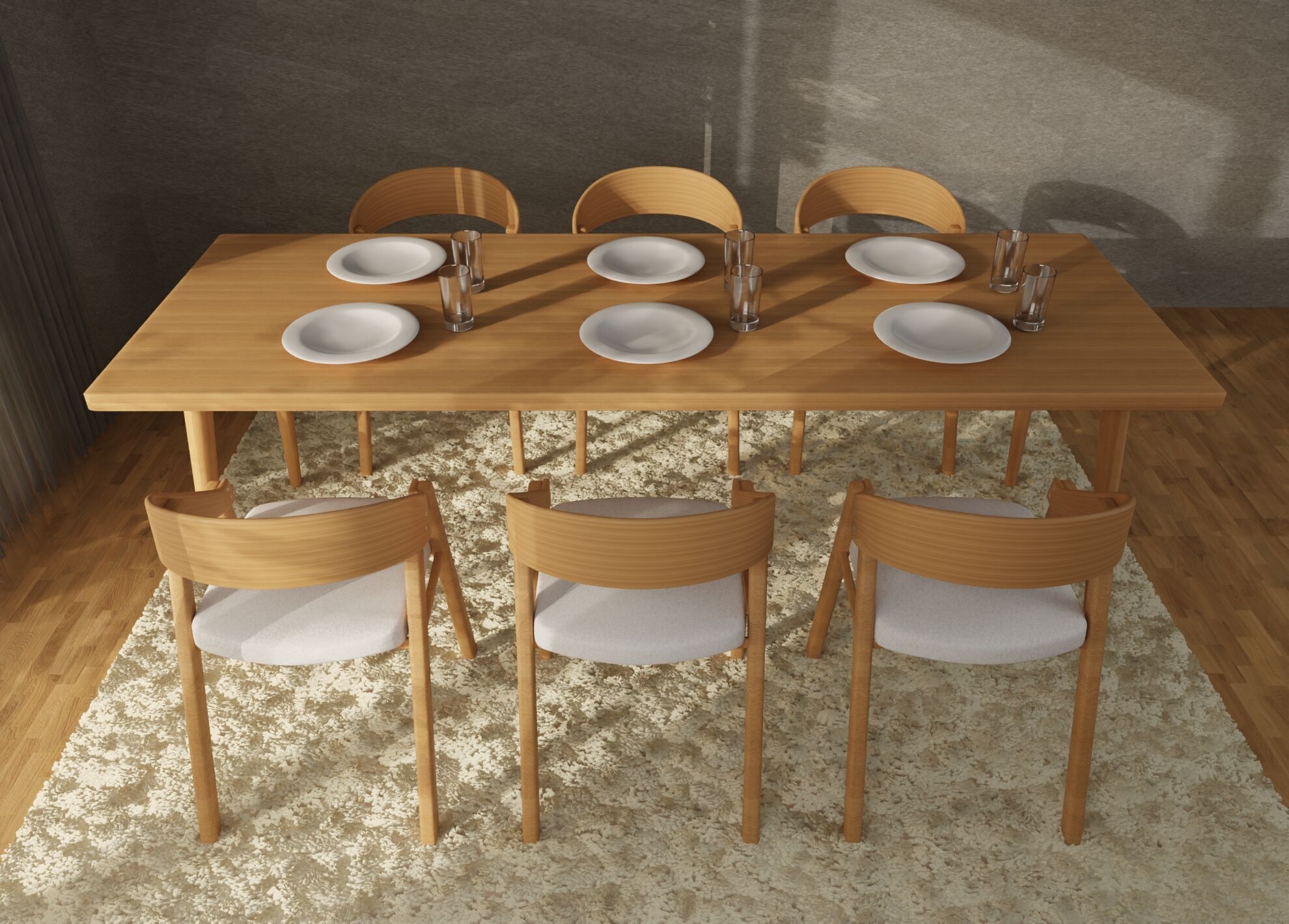 3D Wooden Dining Chair Elmide 3D model_4