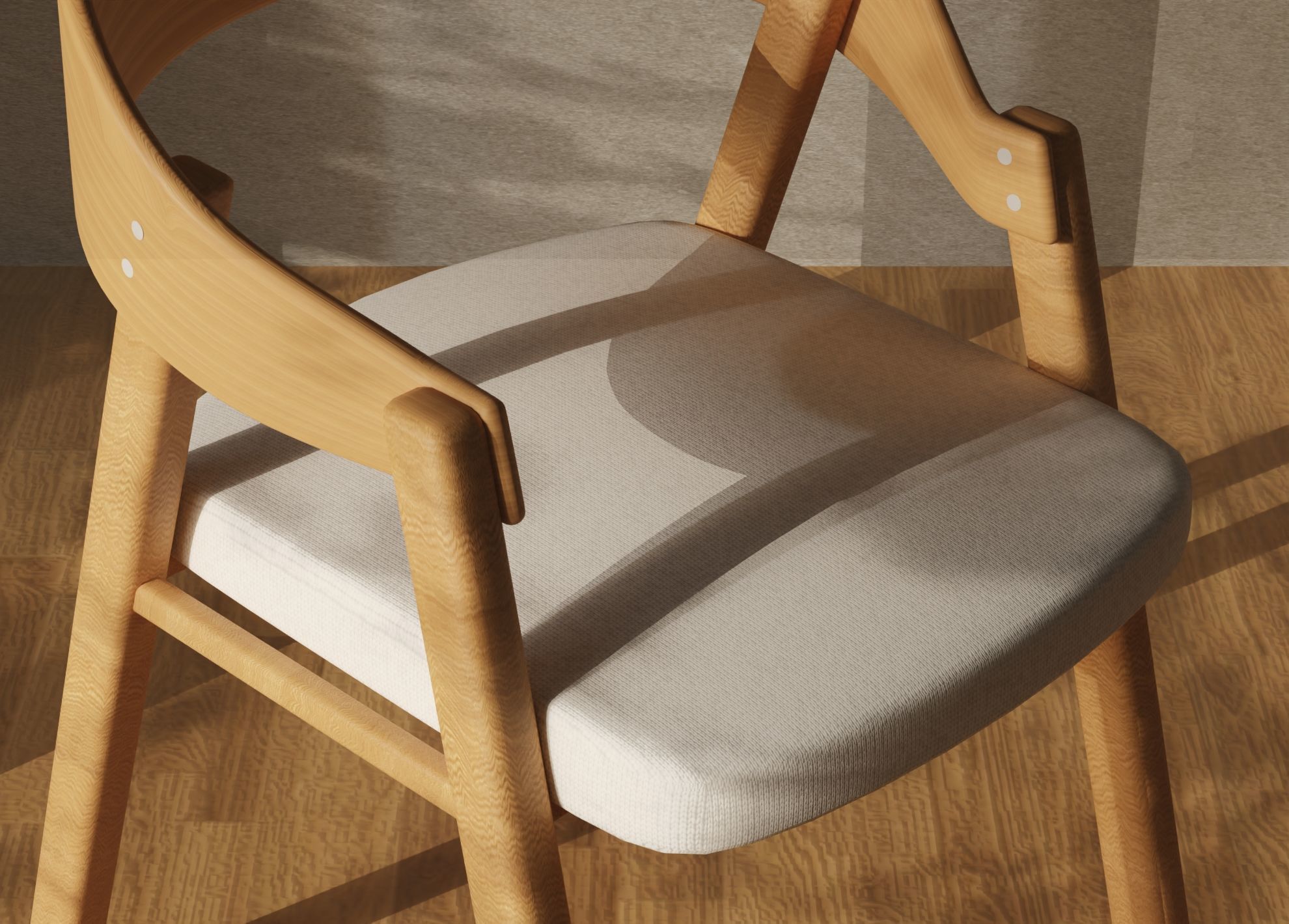 3D Wooden Dining Chair Elmide 3D model_2