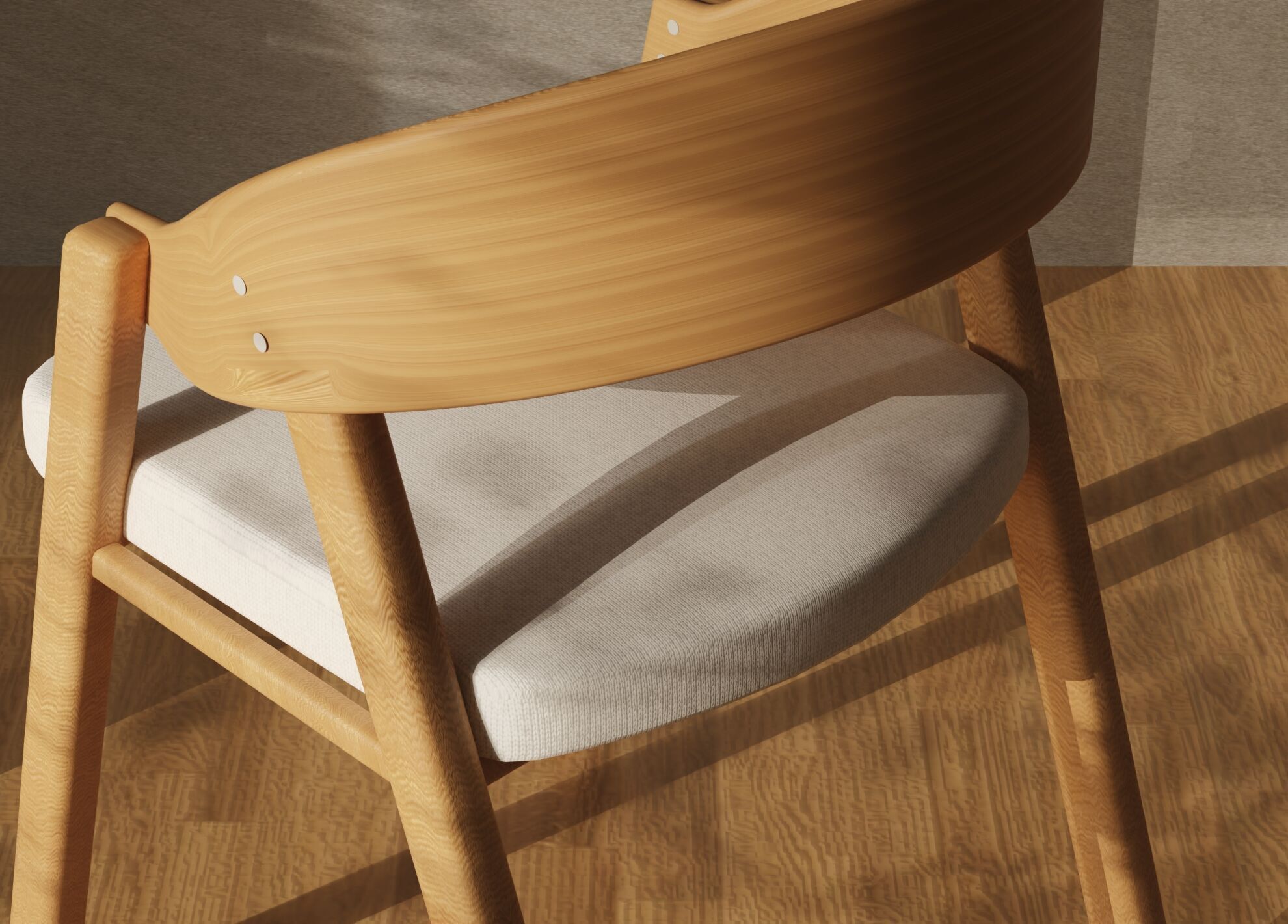3D Wooden Dining Chair Elmide 3D model_3