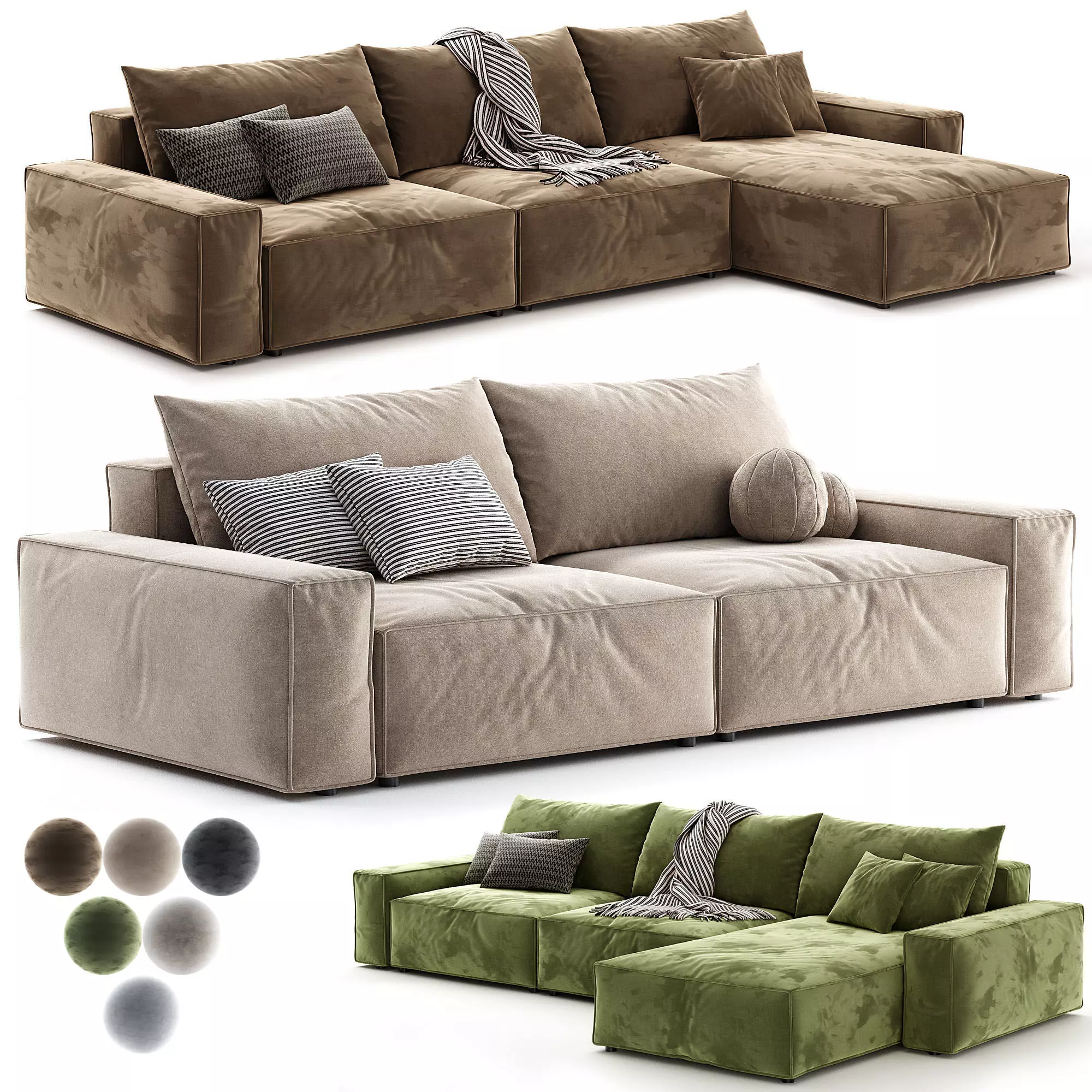 Casa Chaise Lounge Sofa 3D model_0
