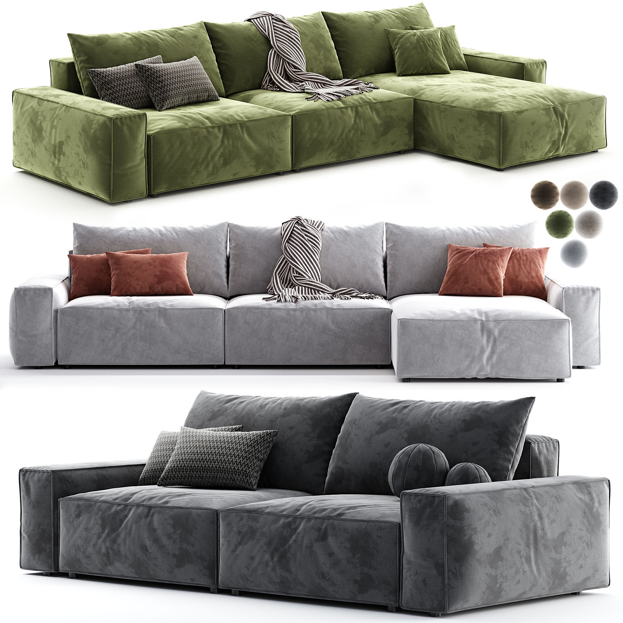 Casa Chaise Lounge Sofa 3D model_4